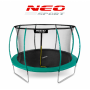 Батут Neo-Sport Premium 435 см Green с внутренней сеткой и лестницей