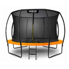 Батут Neo-Sport Premium 374 см Orange с внутренней сеткой и лестницей