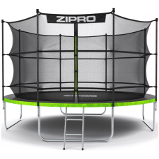 Батут Zipro Jump Pro 374 см з внутрішньою сіткою і драбинкою