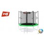 Батут Hop-Sport Green 244 см с внешней сеткой и лестницей