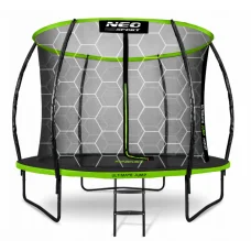 Батут Neo-Sport Premium 252 см Black/Green с внутренней сеткой и лестницей